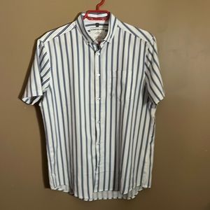 Crisp blue & black stripes  short sleeve shirt. B4
